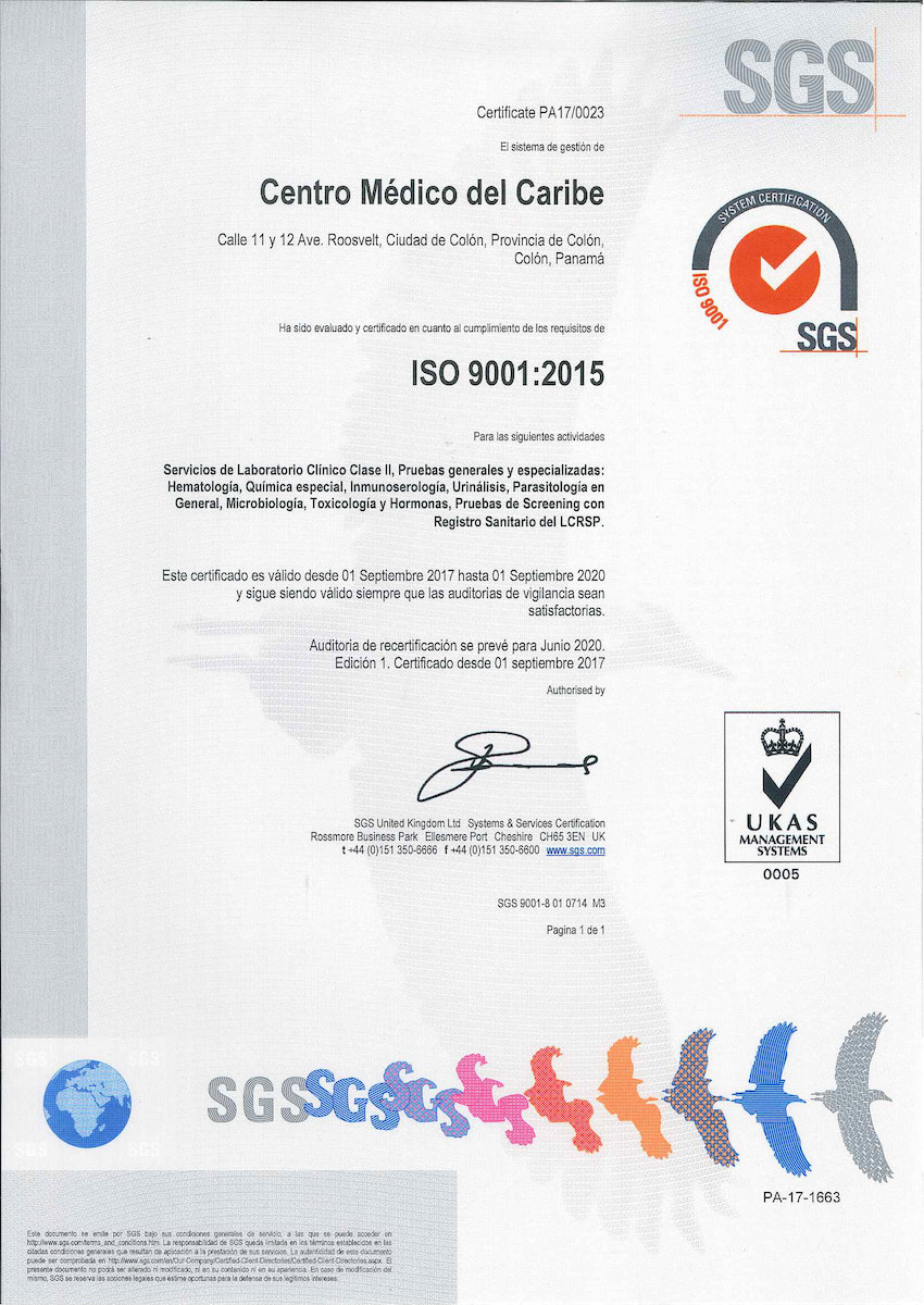 Sgs Emite Certificación Iso 9001 2015 De Nuestro Laboratorio Hospital